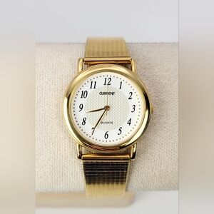 Seiko Gold Tone Classic Round Dress Watch with White Dial
